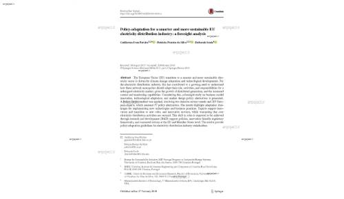 Policy‑adaptation for a smarter and more sustainable EU electricity distribution industry: a foresight analysis